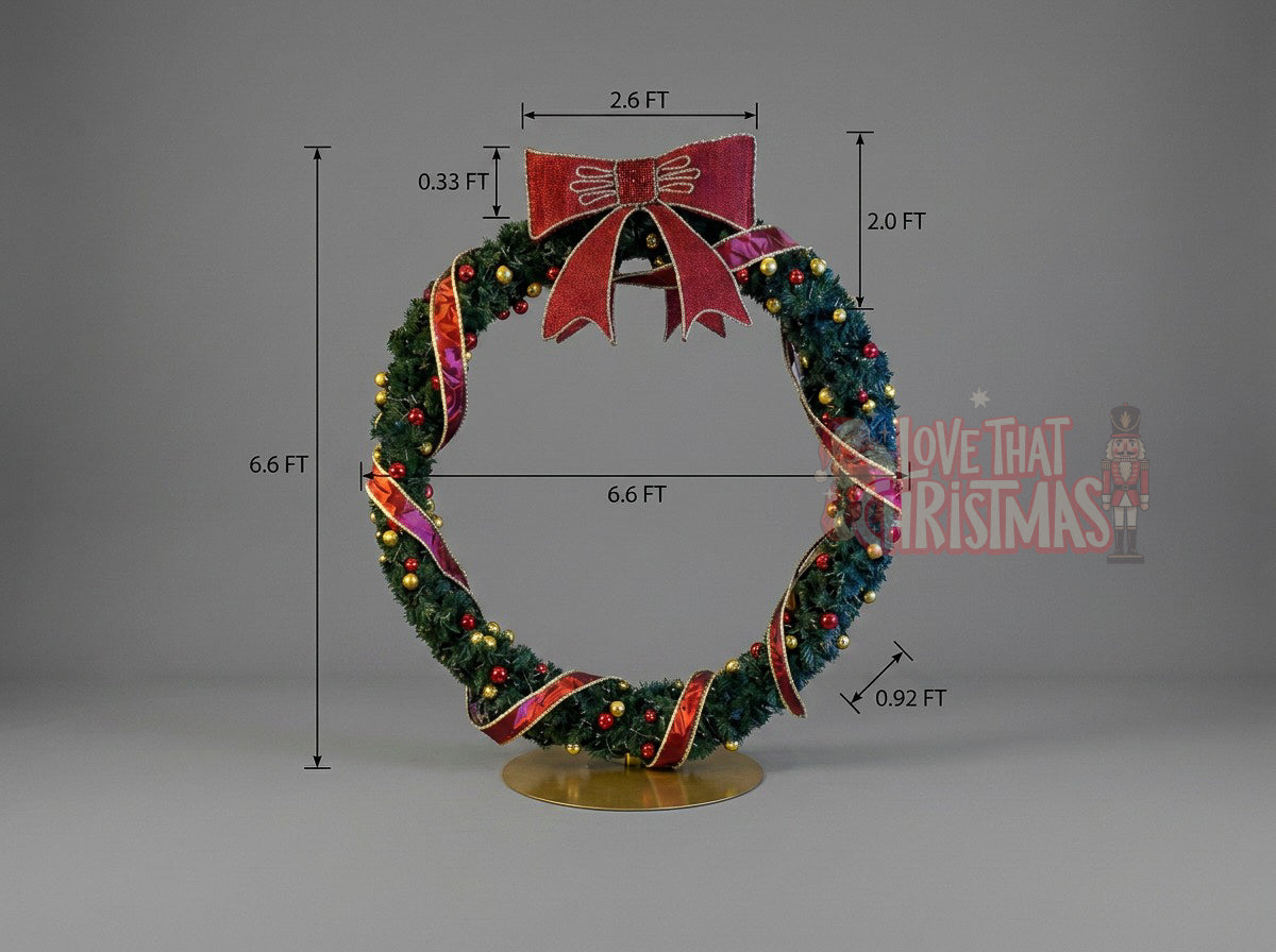 Illuminated Bowed Christmas Wreath