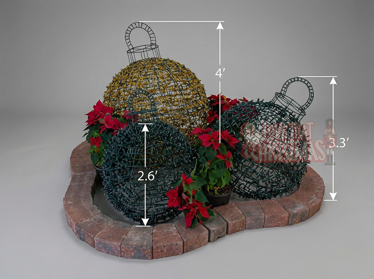 Lighted 3D Christmas Ornament Ball Set