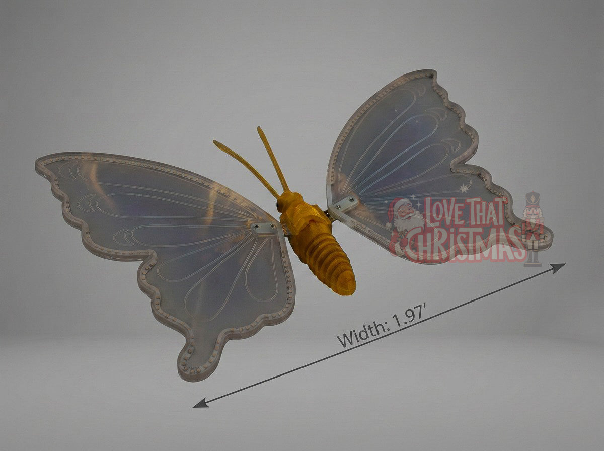 Animatronic Lighted 3D Butterfly with Flapping Wings