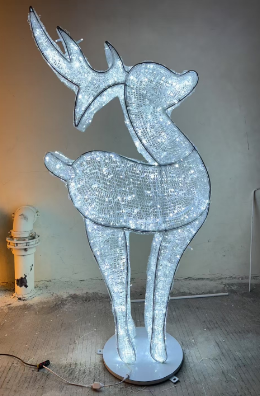 White Deer LED Reindeer Display