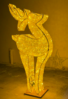 Gold Deer LED Reindeer Display