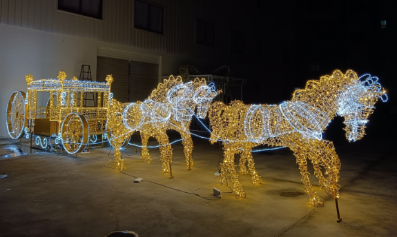 4 Horse Drawn Carriage LED Christmas Display