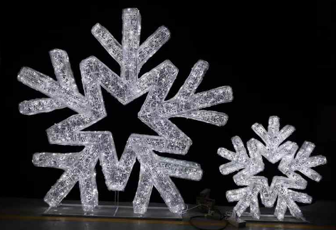 LED Acrylic Snowflake Pair – Outdoor Christmas Light Display Set