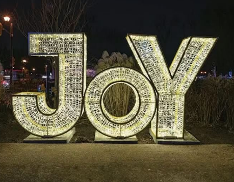 Giant LED JOY Sign – Large Outdoor Christmas Letter Display