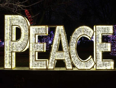 6.6ft Giant LED PEACE Sign – Outdoor Christmas Letter Display