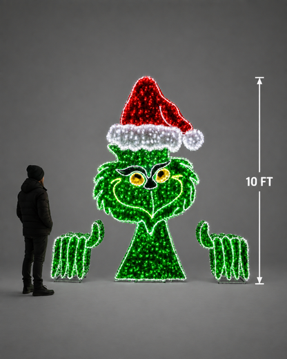 10' Illuminated Grinch Display