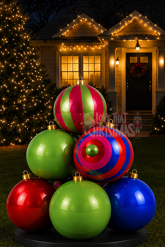 Oversized Christmas Ornament Ball Set – 10 Pieces Large