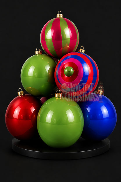 Oversized Christmas Ornament Ball Set – 10 Pieces Large