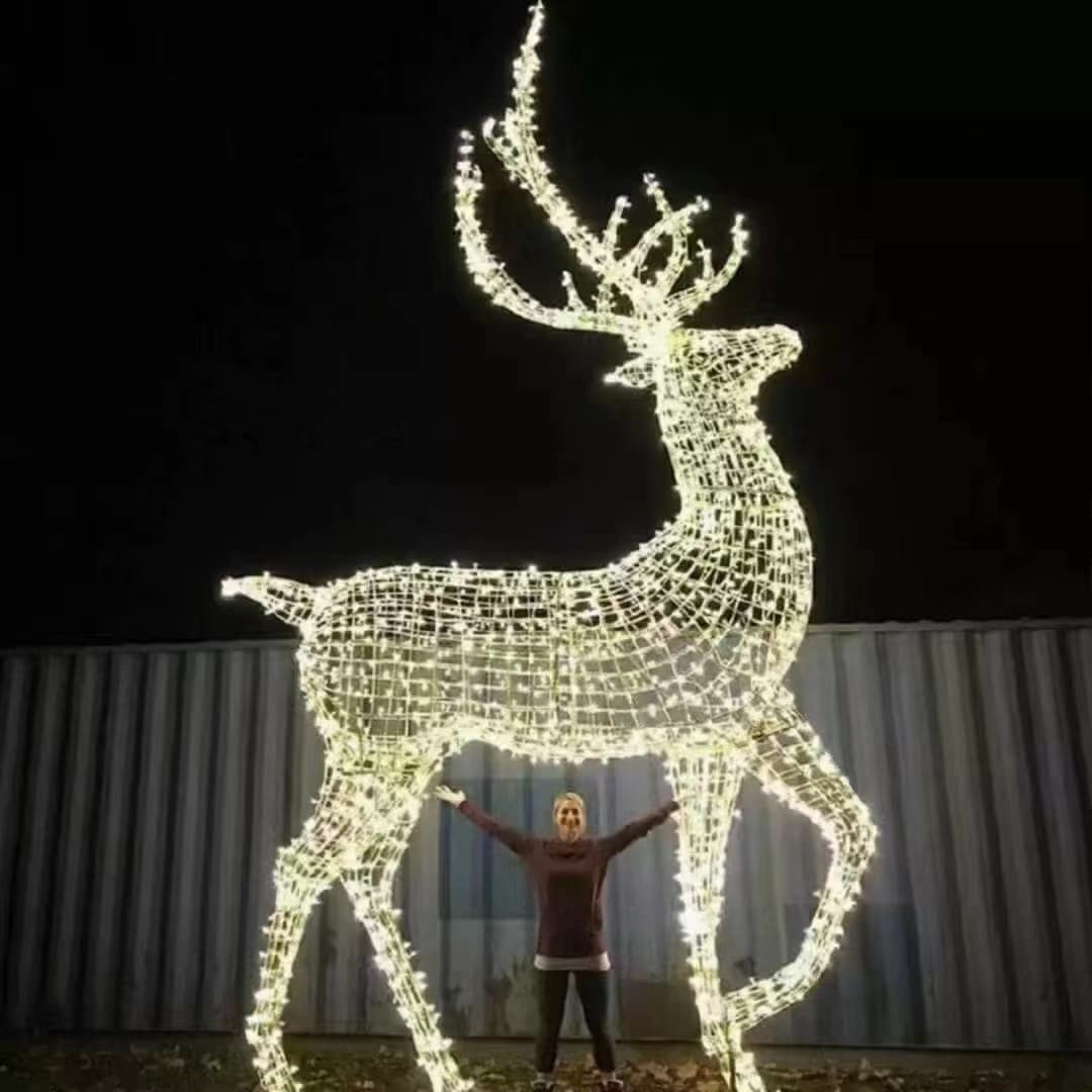 Great White LED Reindeer Display
