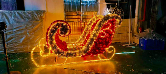 Fancy Red Sleigh LED Christmas Display