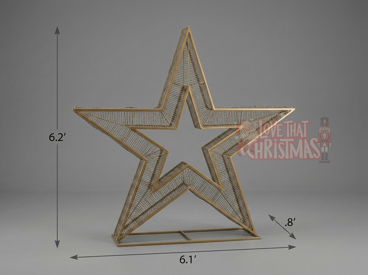 6.2' Lighted 3D Double Star Christmas Display