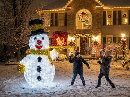 Frosty and Hat LED Snowman Display