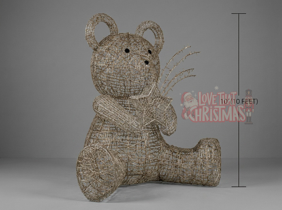 Golden Teddy LED Bear Christmas Display