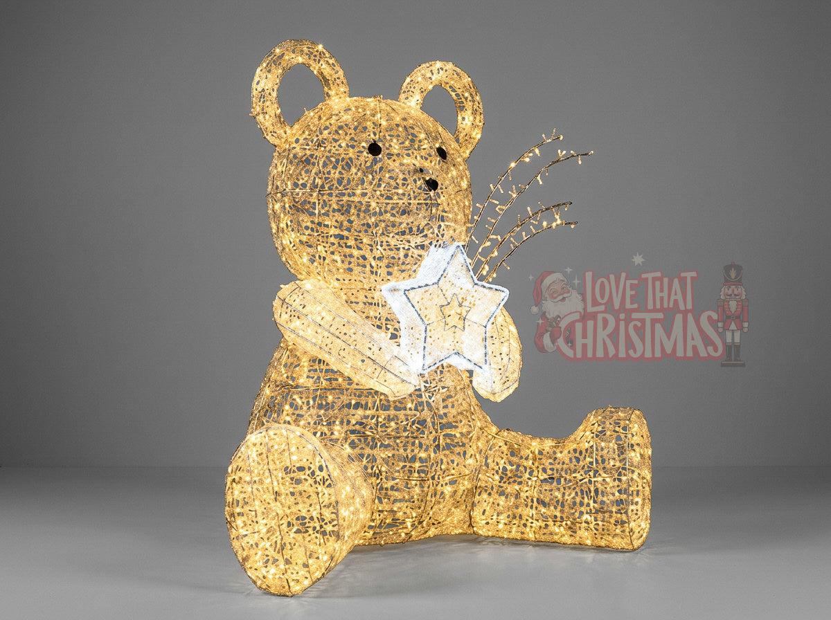 Golden Teddy LED Bear Christmas Display