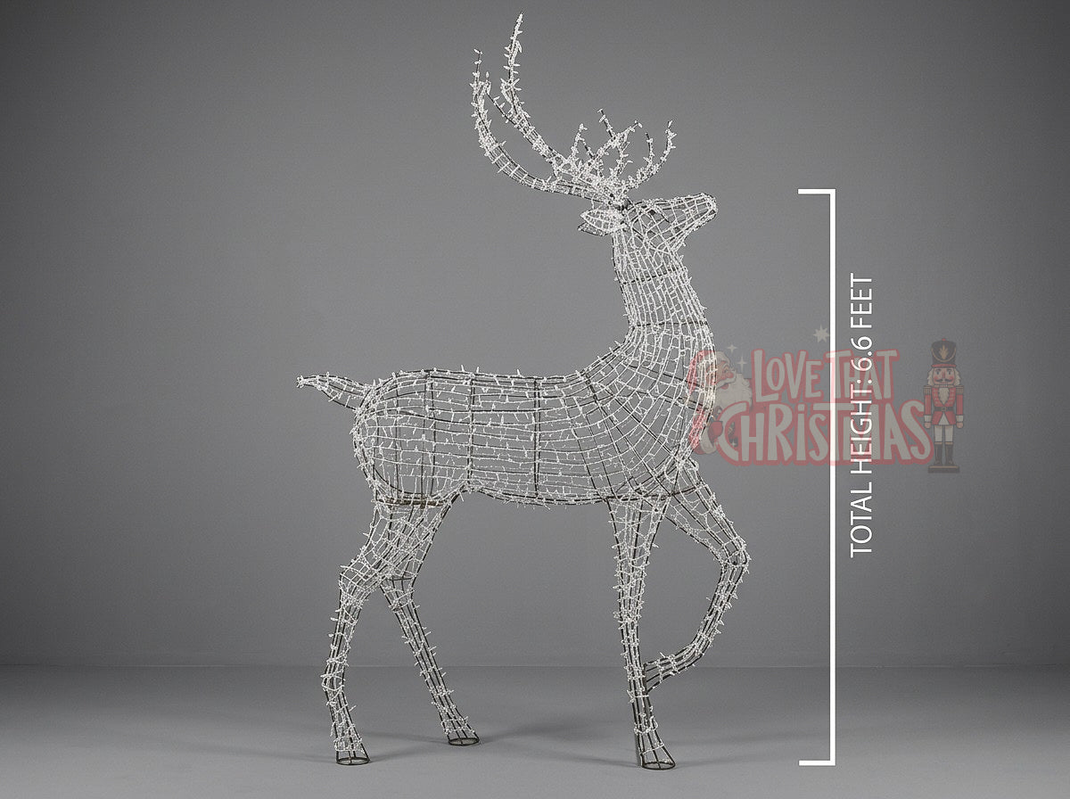 Great White LED Reindeer Display