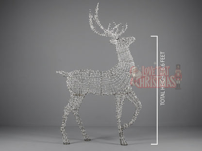Great White LED Reindeer Display