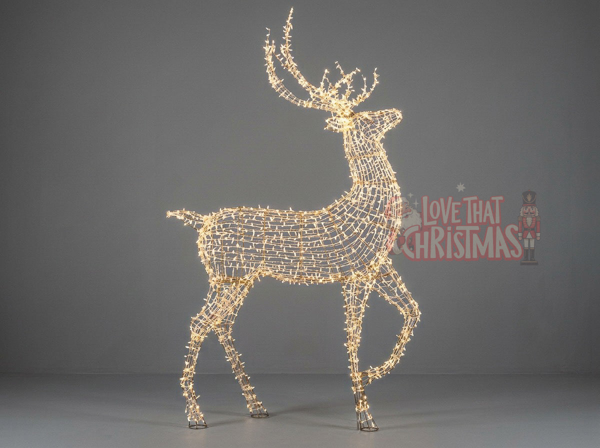 Great White LED Reindeer Display