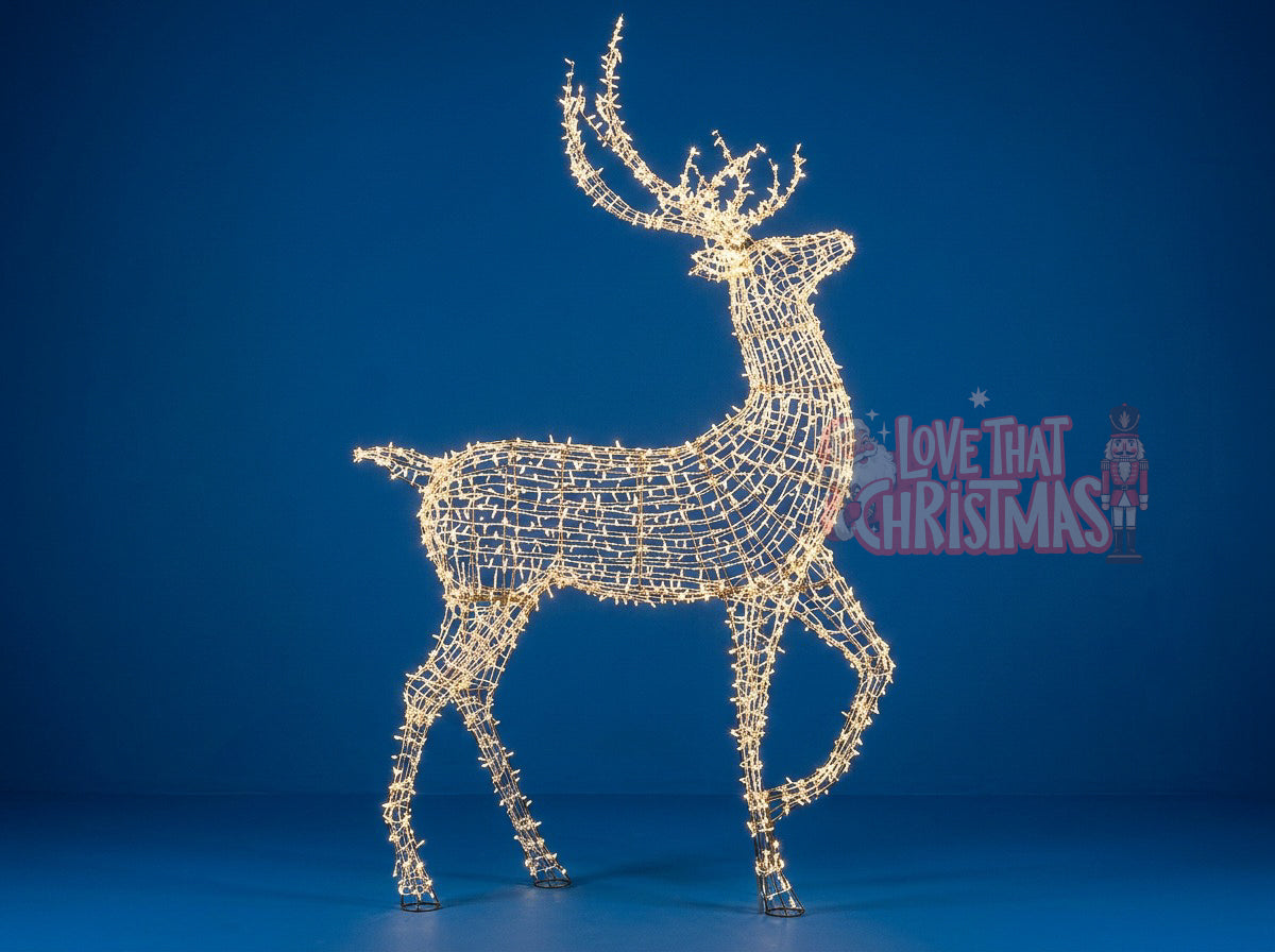 Great White LED Reindeer Display