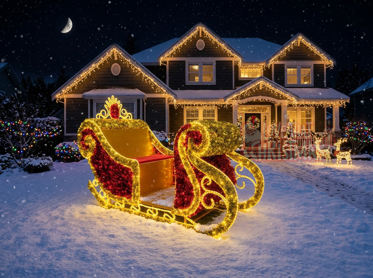 Golden Sleigh LED Christmas Display
