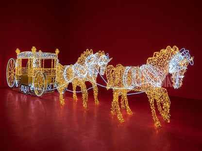 4 Horse Drawn Carriage LED Christmas Display