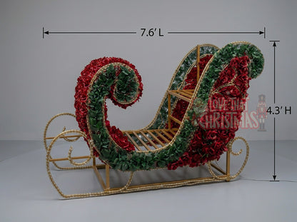 Grand Red & Gold LED Christmas Sleigh