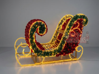 Grand Red & Gold LED Christmas Sleigh