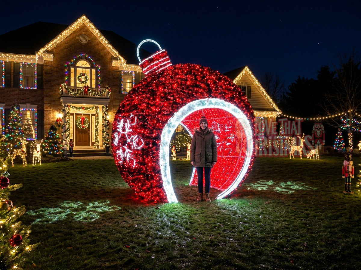Walk-Through Red Ornament LED Christmas Display