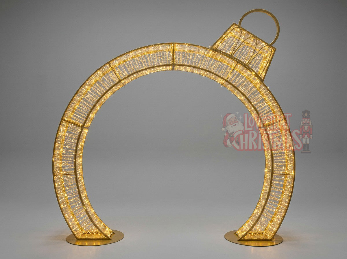 Giant LED Ornament Arch – Walk-Through Photo Op Christmas Display