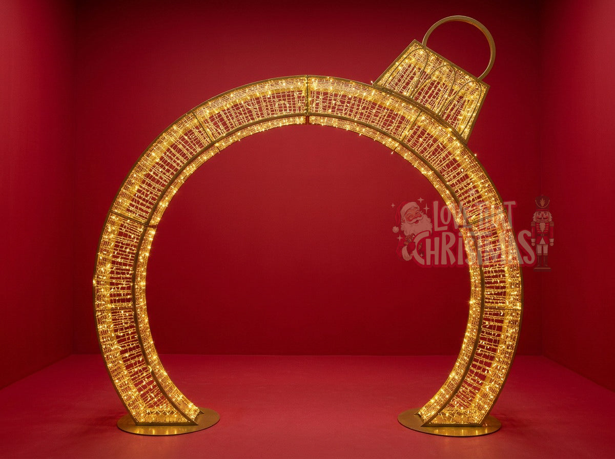 Giant LED Ornament Arch – Walk-Through Photo Op Christmas Display
