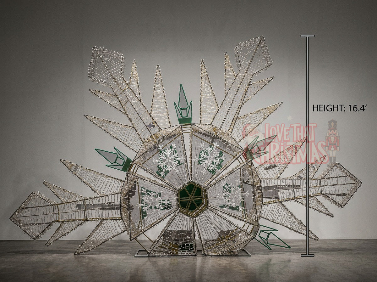 Giant Illuminated 3D Snowflake Display