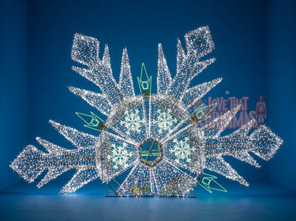 Giant Illuminated 3D Snowflake Display