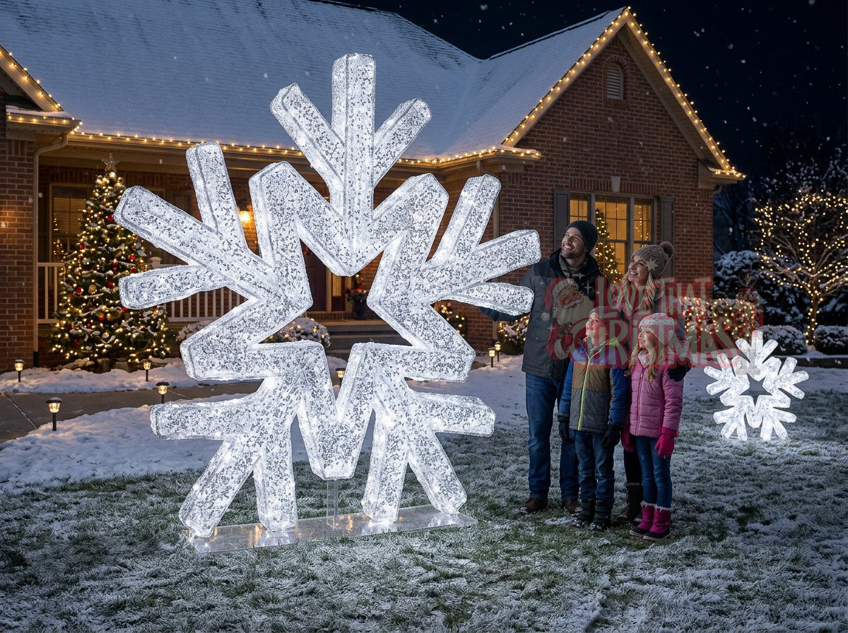 Illuminated Snowflake Pair