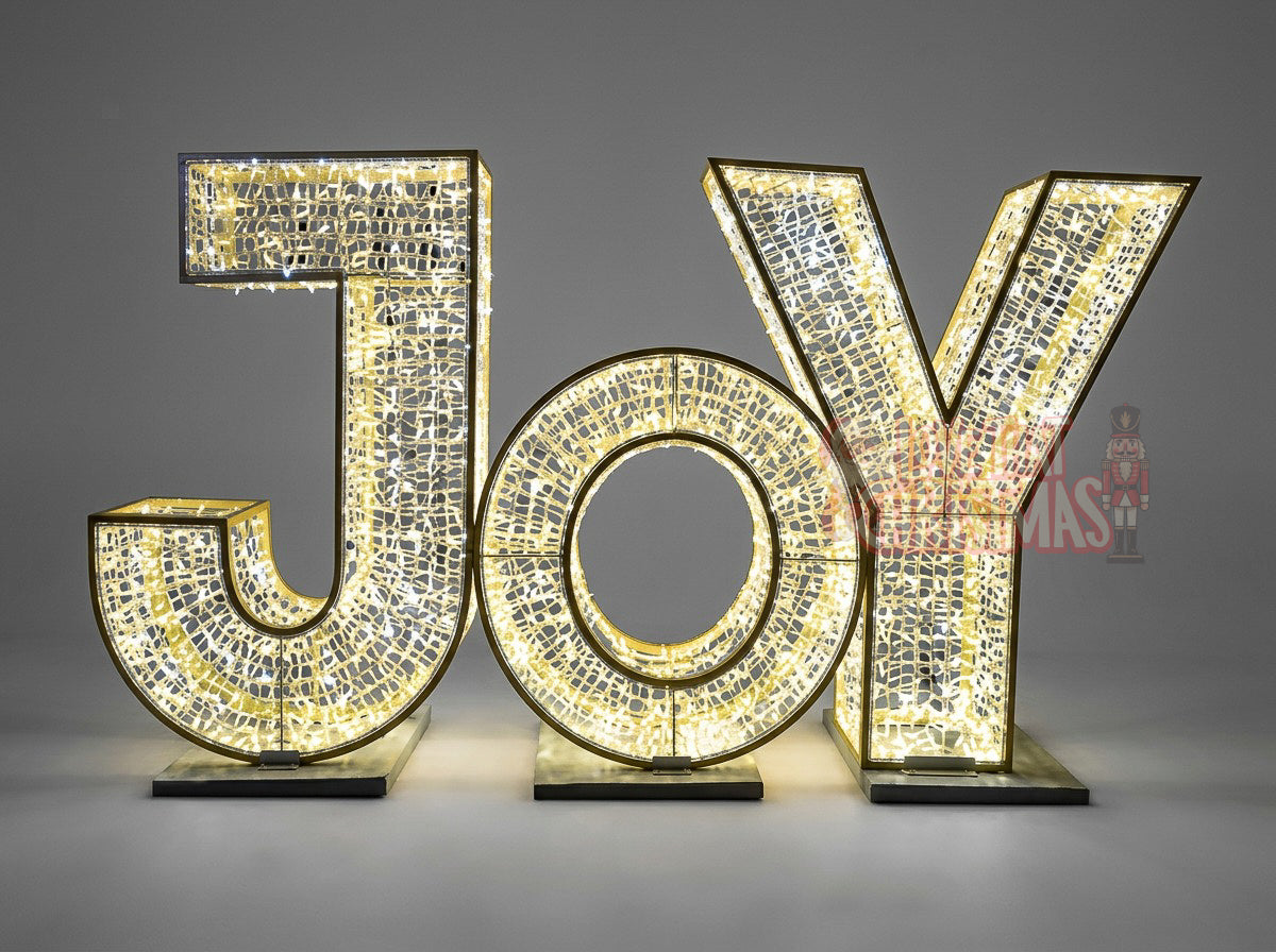 Giant LED JOY Sign – Large Outdoor Christmas Letter Display