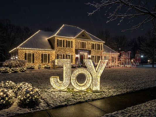 Giant LED JOY Sign – Large Outdoor Christmas Letter Display