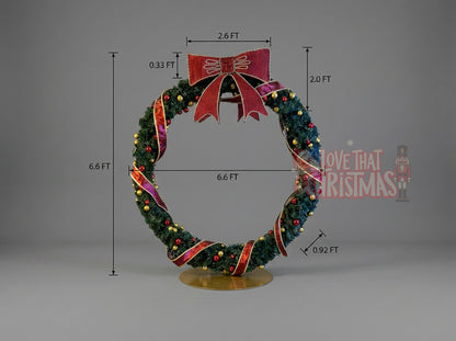Illuminated Bowed Christmas Wreath