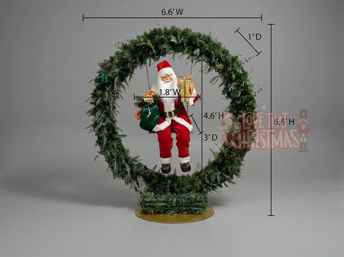 Illuminated Santa Christmas Wreath