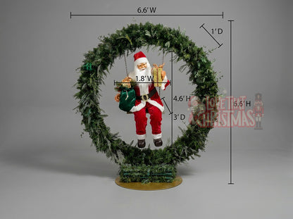 Illuminated Santa Christmas Wreath