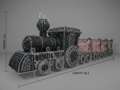 26' Lighted 3D Christmas Train