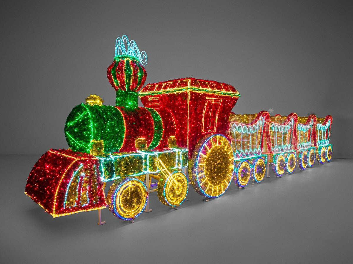 26' Lighted 3D Christmas Train