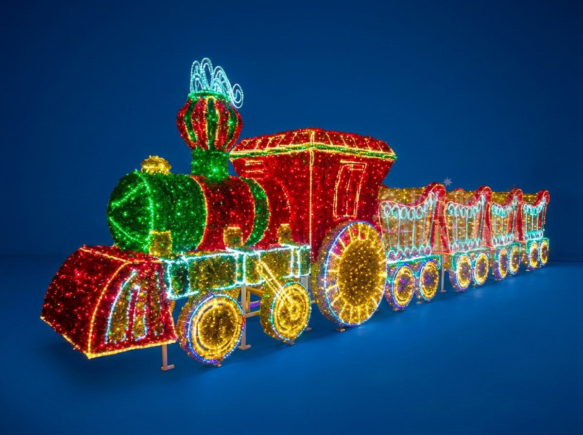 26' Lighted 3D Christmas Train