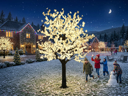 Artificial cherry blossom lighting tree