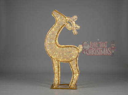 6' Lighted Golden Standing Reindeer