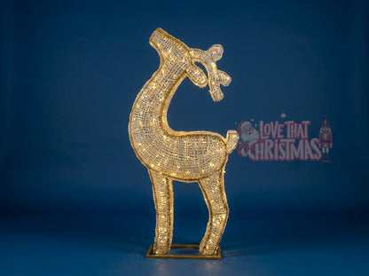 6' Lighted Golden Standing Reindeer
