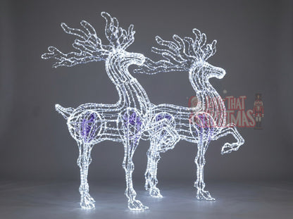 6' Lighted Prancing Reindeer Set of 2