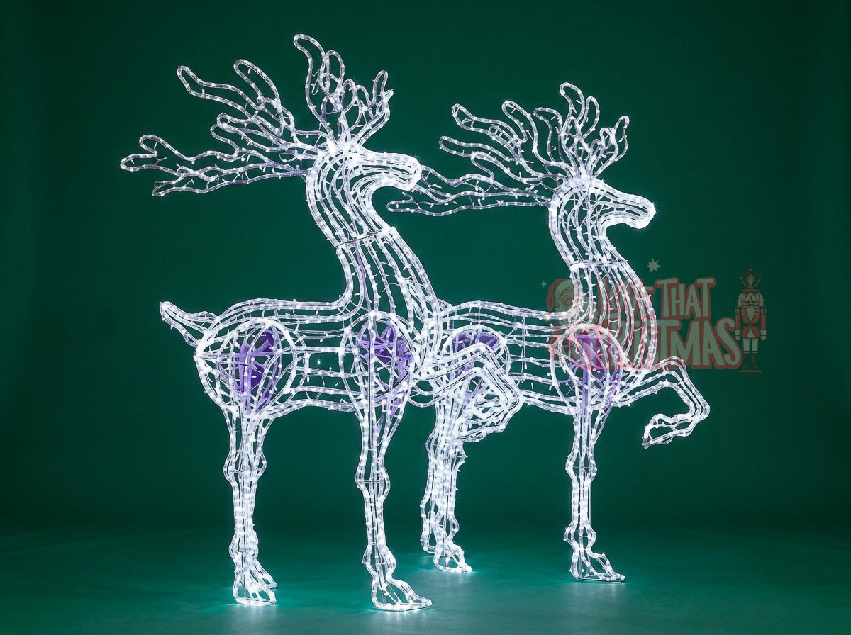 6' Lighted Prancing Reindeer Set of 2
