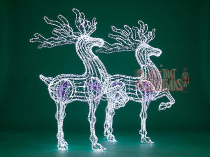 6' Lighted Prancing Reindeer Set of 2