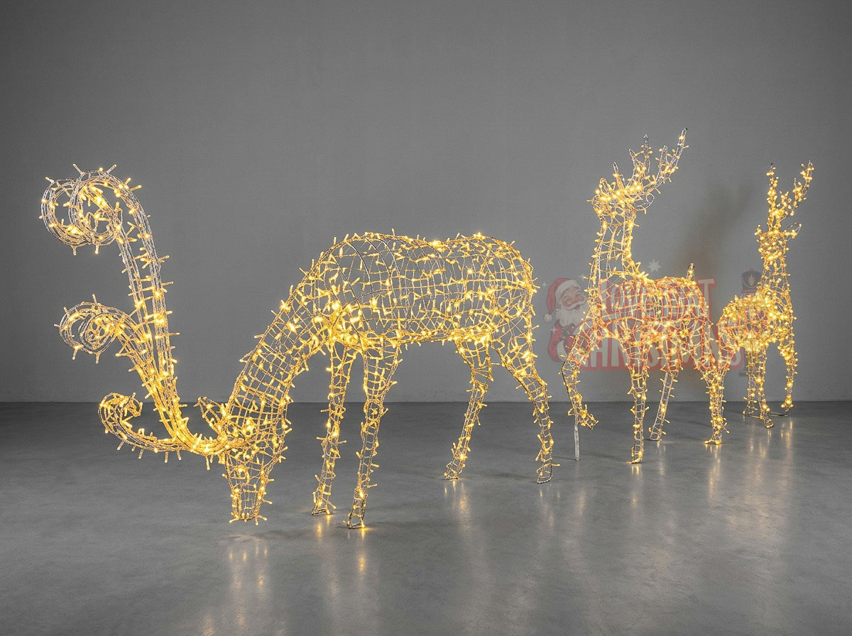 Lighted 3D Standing Buck Reindeer with Antlers