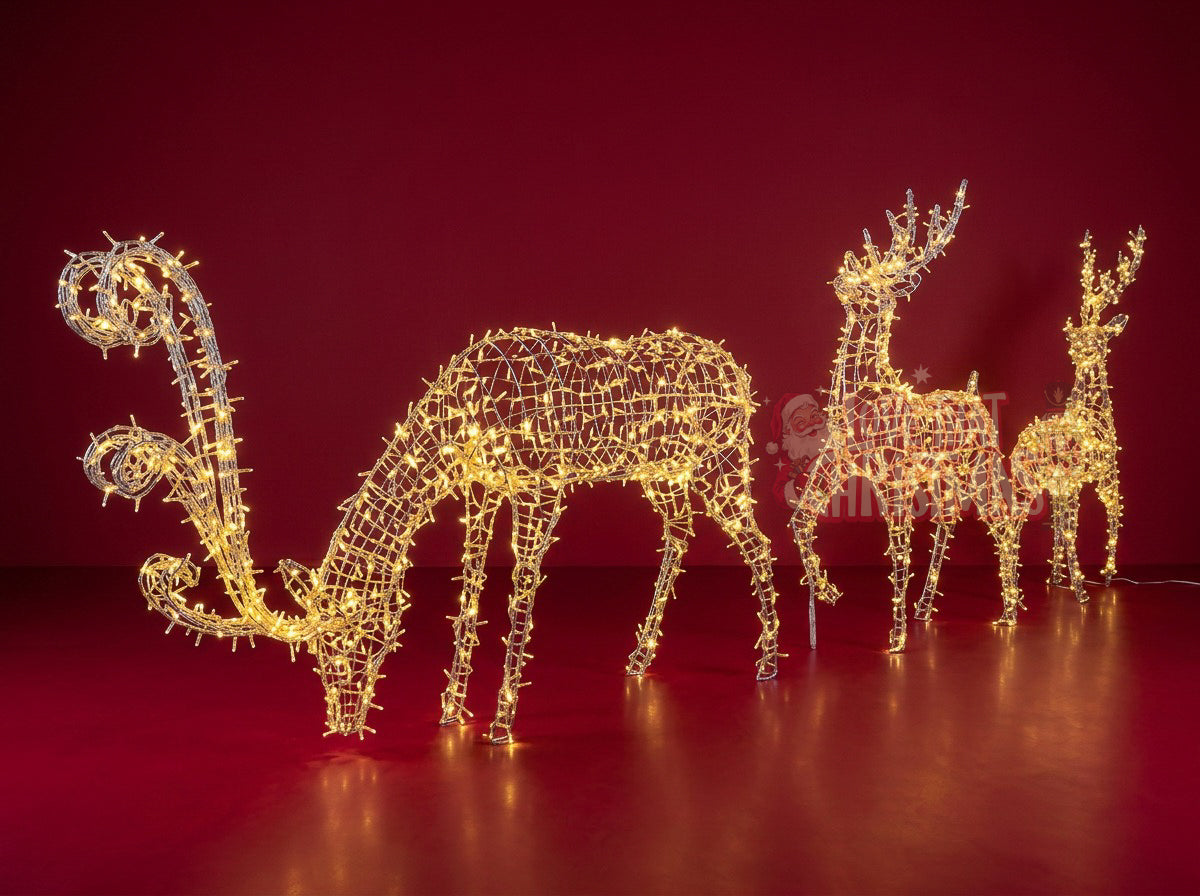 Lighted 3D Standing Buck Reindeer with Antlers