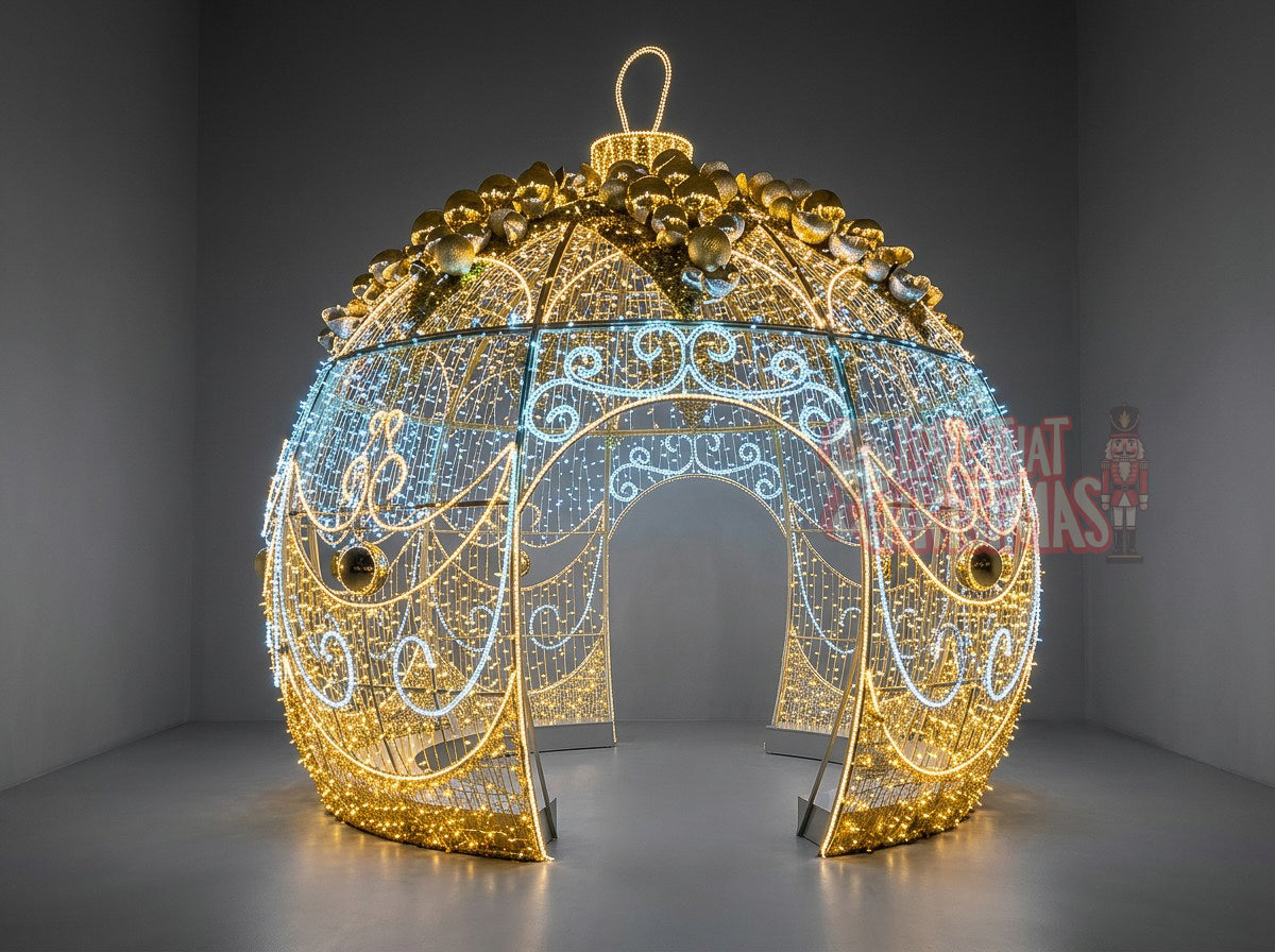 11.5' Magical Gold Lighted Walk-Through Christmas Ornament