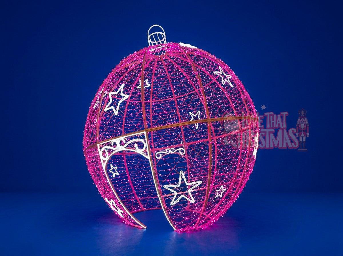 11.5' Pink Lighted Walk-Through Christmas Ornament